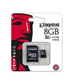 Kingston Canvas 8GB microSD Flash Memory Card Flash Memory Card with Adapter