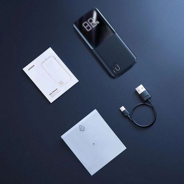Joyroom JR-QP191 10000mAh Power Bank – 22.5W Fast Charging | PD & QC3.0 | Ultra-Slim & High-Speed (Black)