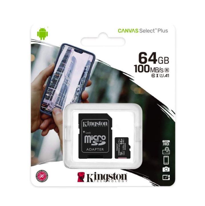 Kingston Canvas 64GB microSD Flash Memory Card Flash Memory Card with Adapter