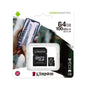 Kingston Canvas 64GB microSD Flash Memory Card Flash Memory Card with Adapter