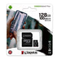 Kingston Canvas 128GB microSD Flash Memory Card Flash Memory Card with Adapter