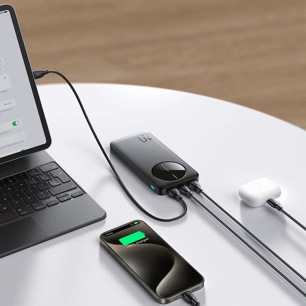 Joyroom JR-PBF12 10000mAh Power Bank – Dual USB Fast Charging | USB-C | Compact & Travel-Ready (Black)