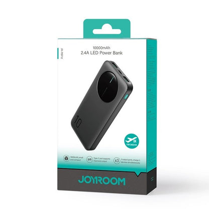 Joyroom JR-PBF12 10000mAh Power Bank – Dual USB Fast Charging | USB-C | Compact & Travel-Ready (Black)