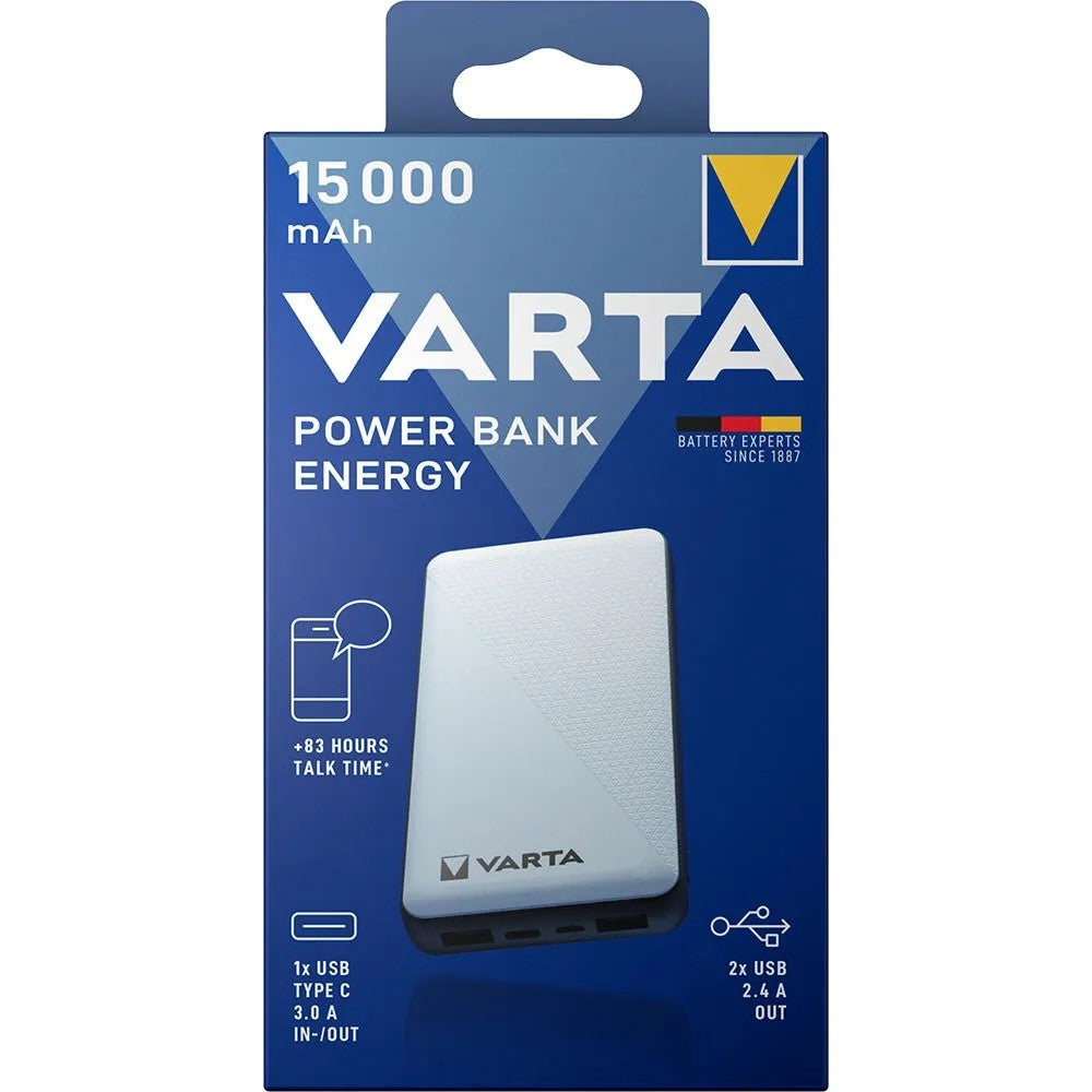 Varta Powerbank Energy 15,000mAh 2xUSB A & 1xUSB C
