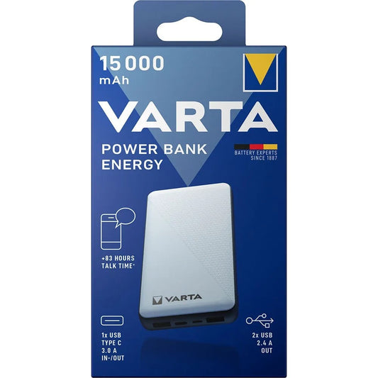 Varta Powerbank Energy 15,000mAh 2xUSB A & 1xUSB C